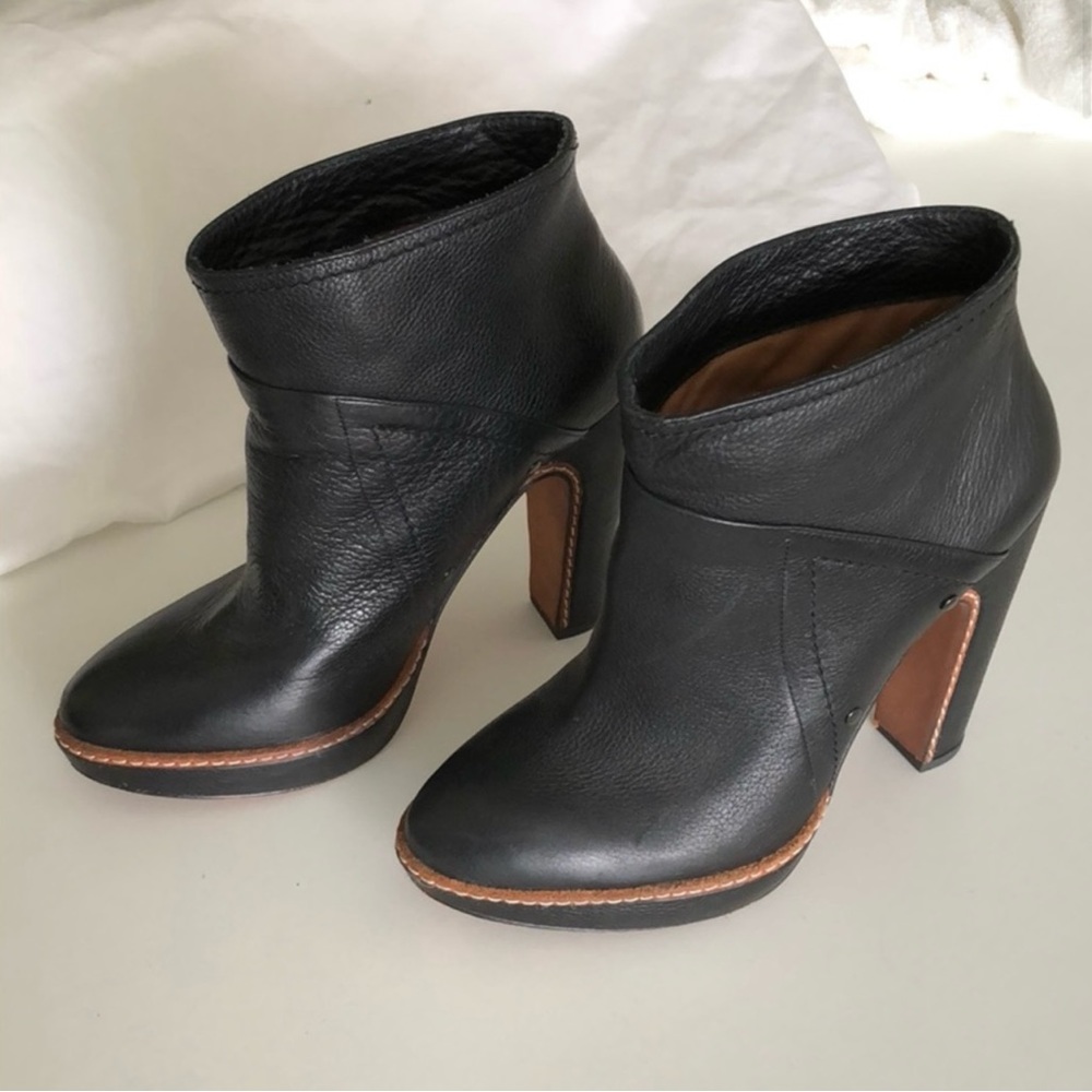 Genuine Italian Leather Heeled Booties